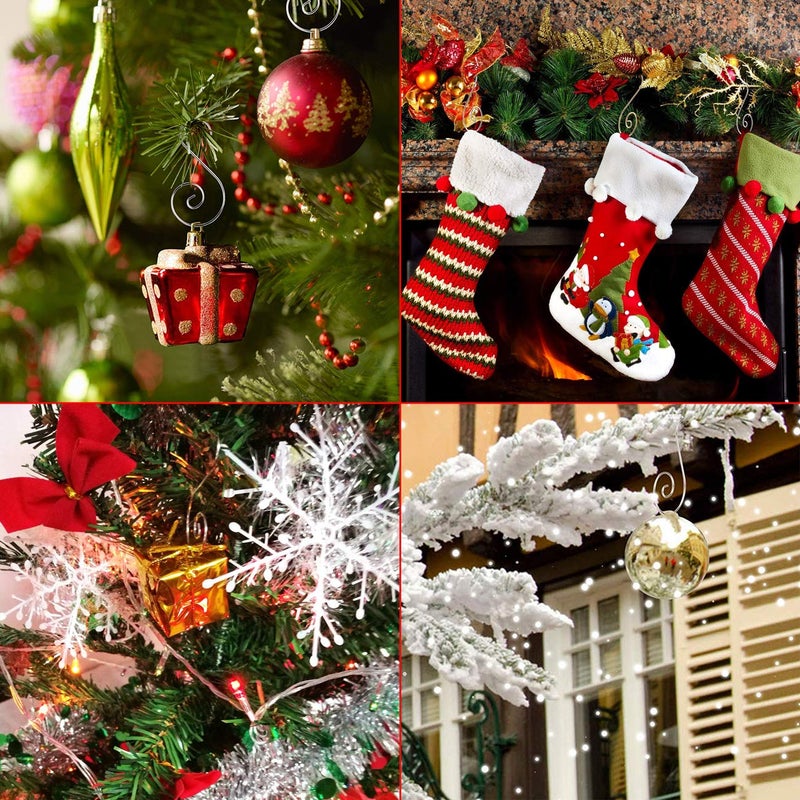 UCSAJI 200PCS Christmas Ornament Hooks Christmas Tree Ornament Hanger Metal Wire Hanging Hook for Xmas Tree Xmas Balls Party Decor (Gold) - Image 3